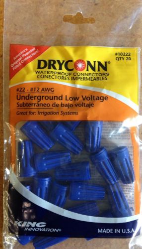 King Direct Burial Gel Filled  Blue Low Voltage Wire Connector Nut Bag of 20