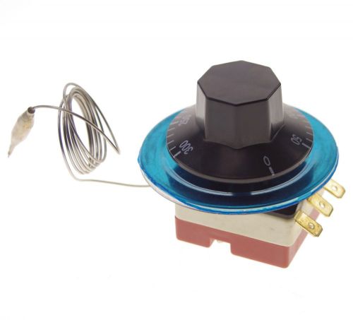 1x   220V 300 Celsius 3-Pin Thermostat Temperature Switch Knob Controller Probe