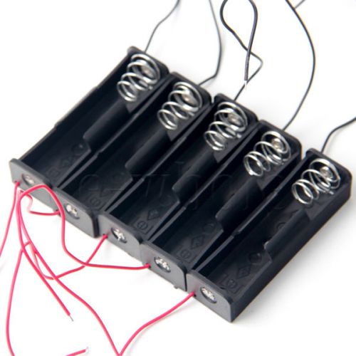 5 x plastic battery storage case box holder for 1 x 18650 with wire leads hm for sale