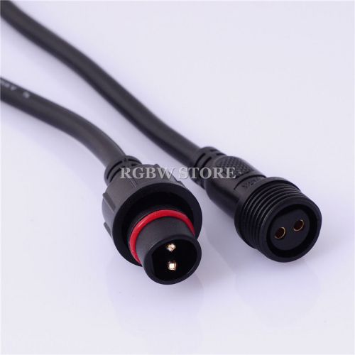 50 pairs 2pin 20AGW Led IP67 Waterproof Connector Cable,Black, Male&amp;Female PVC