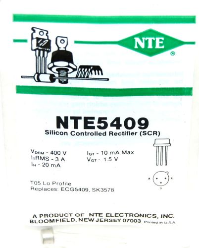 NTE NTE5409 SILICON CONTROLLED RECTIFIER SCR T05 LOW PROFILE