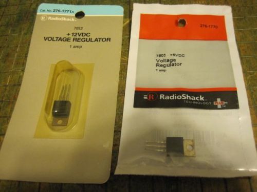 2 Vintage RadioShack 5V &amp; 12V Voltage Regulators 276-1770 - 276-1771A
