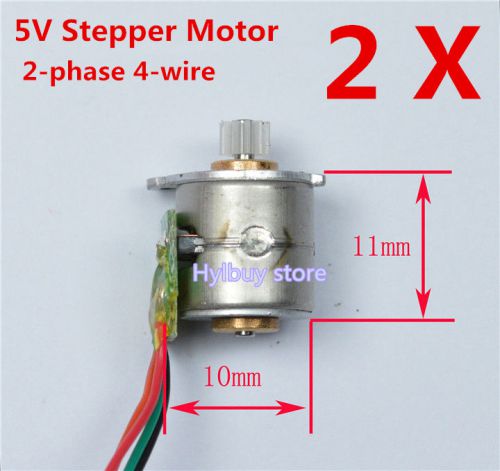 2PCS DC 5v two phase four wire Stepper Motor Mini gear motor + Pinion gear