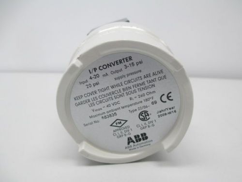 New abb v18311h-7822101 i/p converter 4-20ma 3-15psi 40v-dc transducer d238817 for sale