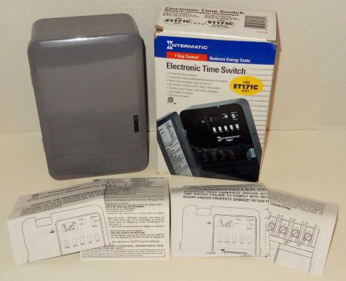 INTERMATIC ET171C 1-CIRCUIT ELECTRONIC TIME SWITCH; 7 DAYS, GRAY, SPST, 120 Volt