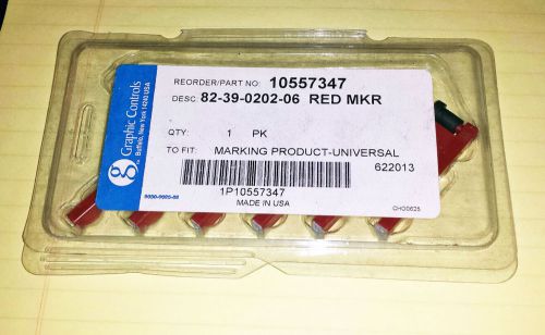 Graphic Controls, One pack of 6, Red Recorder Markers 10557347, 82-39-0202-06