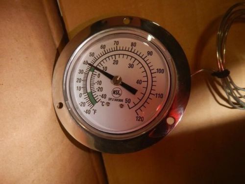 Analog Panel Mount Thermometer,Vapor,-40 Degrees to 120 Degrees(F),2-1/2&#034; Dial