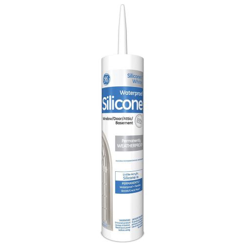 New General Electric GE112A Window and Door Silicone I Caulk, 9.8-Ounce, White