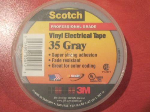 3M Scotch Professional Grade Vinyl Electrical Tape 35 Gray 3/4&#034; x 22 Yds.