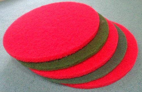 Lot of 5 Floor Machine Pads 19&#034; - New Heavy-Duty Multi-Color Pack