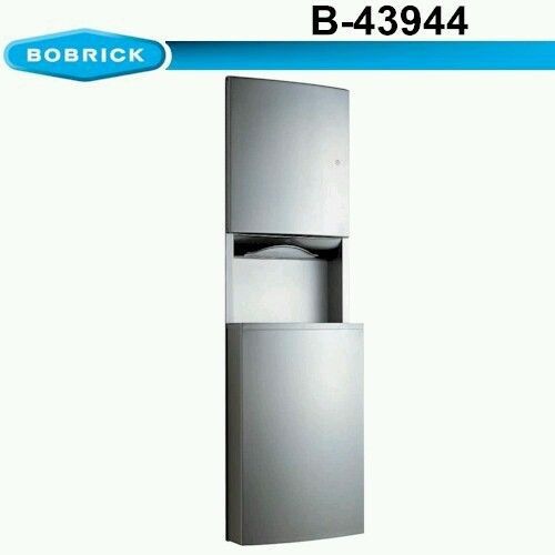 Bobrick b-43944 recessed paper towel dispenser &amp;  waste receptacle for sale