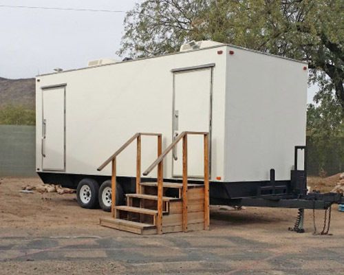 Portable restroom trailer for sale