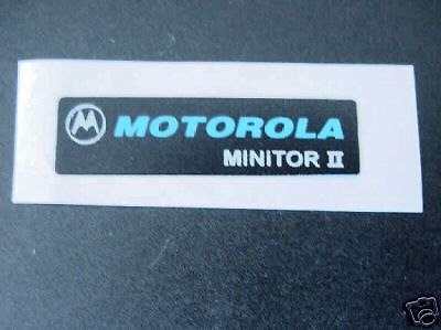 New Motorola Minitor II Name Plate Label