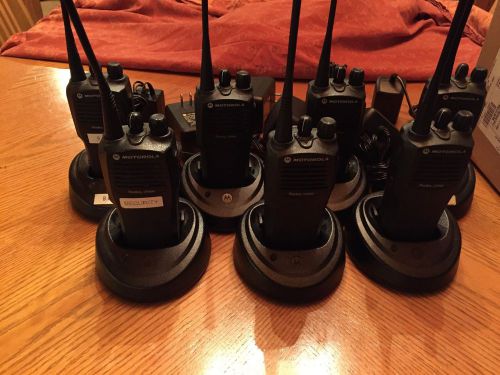 Set of seven (7) motorola cp200 portable uhf radios with chargers for sale