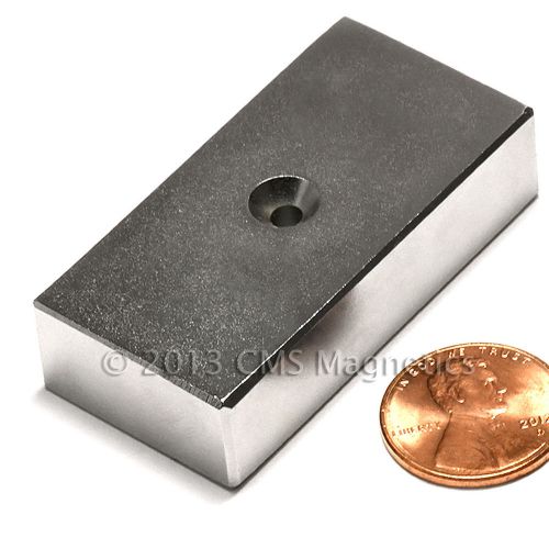 N42 neodymium magnet 2x1x1/2 w/ counter sunk hole ndfeb magnets 20 pc for sale