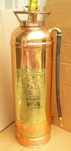 Vintage Brass Copper Fire Extinguisher Soda General Quick Aid Polished!