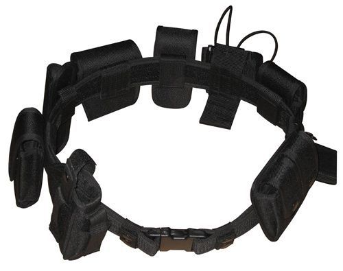 Tactical Black Law Enforcement Modular Duty Utility Belt Pouches &amp; Holsters