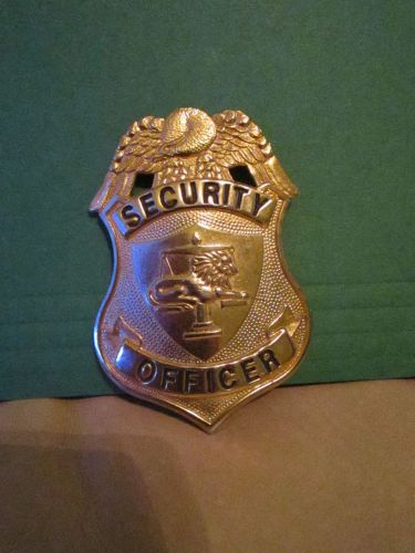 Vintage Gold Color Security Badge Chest Uniform Pin