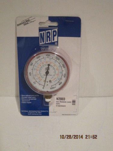 Nrp,  n2003, high side  pressure gauge, r134a/r404a/r22, 0-500psi, red, f/ship!! for sale