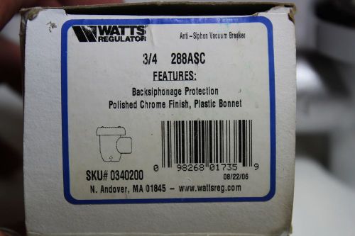 Watts 3/4 backflow preventer 288a sc for sale