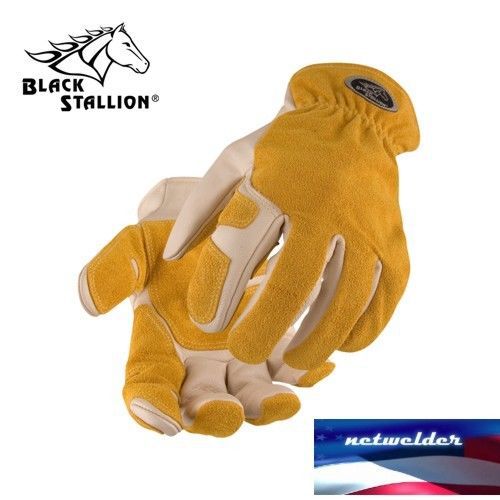Black stallion split cowhide reinforced kevlar stitched driver&#039;s gloves 97sw md for sale