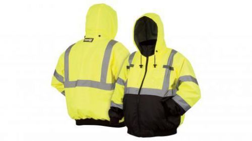 Pyramex Safety Hooded Jacket Fleece High Visibility Reflective Tape ANSI Class 3
