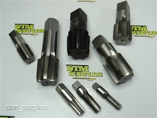 NICE LOT OF 8 HSS PIPE TAPS 1/4&#034; -18 NPT TO 1-1/2&#034; - 11-1/2 NPT GREENFIELD