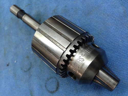 USED 0-1/2&#034; Jacobs DRILL CHUCK #34-02 .500&#034; ARBOR JT2 MOUNT straight shaft