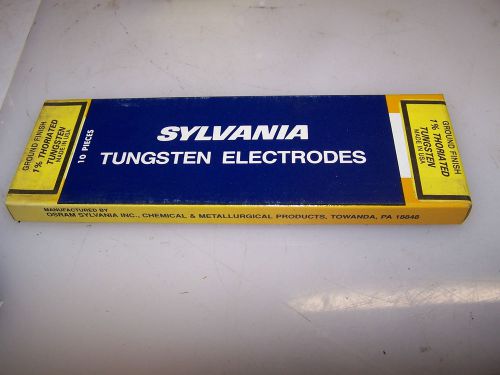 NEW SYLVANIA TIG TUNGSTEN ELECTRODES 1% THORIATED 10 PCS 1/16&#034; X 7&#034; LONG
