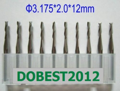 10pcs Carbide micro endmill double flute spiral CNC router bits 1/8&#034;2mm 12mm