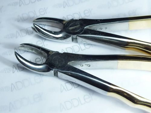 Forceps Set Of Two Molors No 66R and No 66L Anatomical Golden ADDLER German Stai