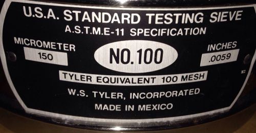 US Tyler No. 100 Stainless Steel Pan100 Mesh USA Standard Testing Sieve 8 inch
