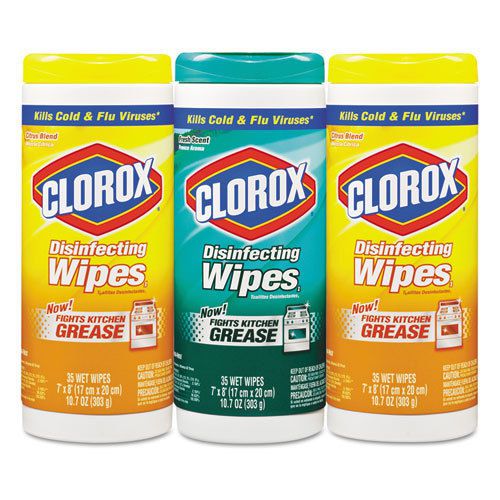 Clorox Disinfecting Wipes,7x8, 35shts/pk, 3/pk, Lemon Fresh, (COX30112)