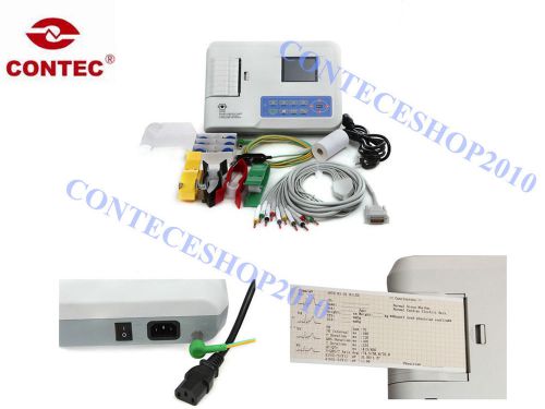 Contec ecg-300g 3 channel 12 leads electrocardiograph,portable ecg/ekg+printer for sale
