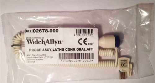 Welch Allyn Assembly Probe Oral thermometer Lathg Conn 4 Ft 02678-000
