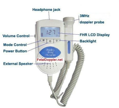 Blue Sonoline B Fetal Heart Doppler~LCD display~3mhz probe~2 oz ultrasound gel