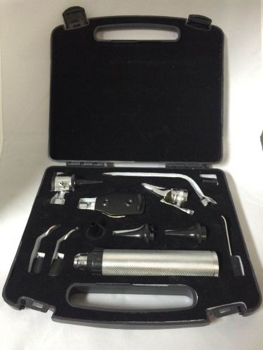 Ent ear nose and throat otoscope ophthalmoscope kit with hard shelled case for sale
