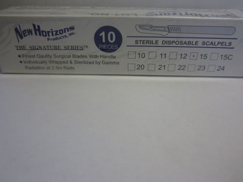 Dental Surgical Blade New Horizons Sterile Disposable Scalpels #15 (10)