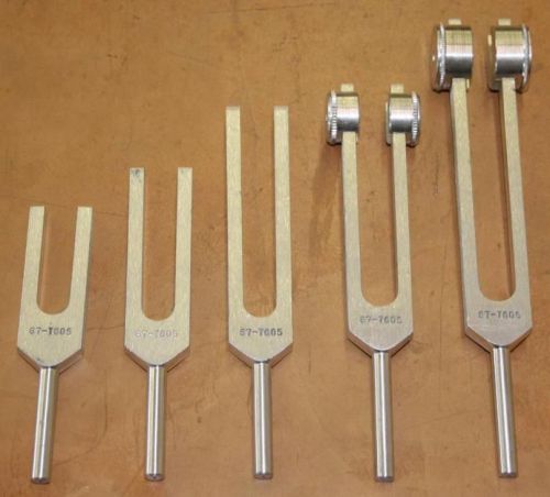 Aluminum Alloy Pitch Tuning Fork Set of 5 Hearing Testing 67-7605 Skylar