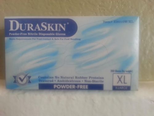 DuraSkin Industrial Powder Free Blue Nitrile 200 Glove Count - X Large