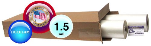 Qty 4 rolls doculam laminating film 25&#034; x 500&#039; 1.5 mil 1&#034; core american made for sale