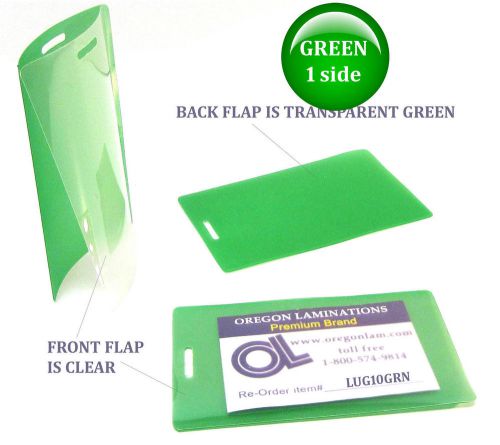 Qty 300 Green/Clear Luggage Tag Laminating Pouches 2-1/2 x 4-1/4