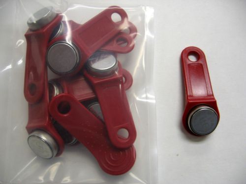 Red Keytabs iButtons for iButton Job Site Time Clock