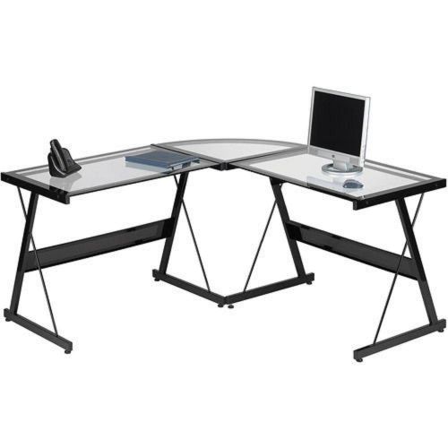 L,Shaped,Desk,Dorm,Colledge,Student,Glass,Table,Office,Furnature,Home,Computer