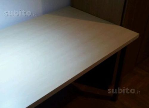Tavolo scrivania betulla ikea linnmon 150 x75 con gambe sjunne acciaio