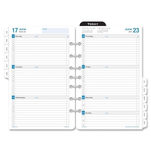 2015 Day-Timer Simply Stated Refill - Weekly - 5.50&#034; x 8.50&#034; - White
