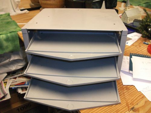 Metal Storage Tray Cabinet for Papers has ( 3 )  Tray&#039;s Measures 13x10x7&#034;.