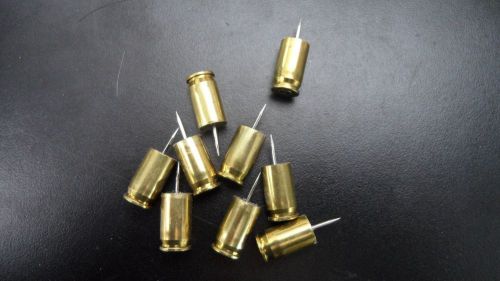 10 Bullet Push Pins  Corkboard Tacks 380 Auto Goldtone