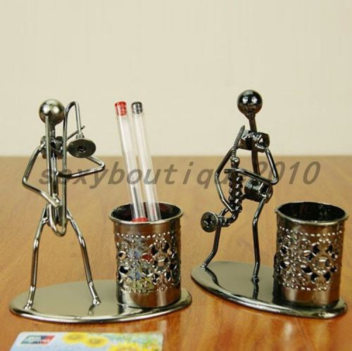 Office Metal Iron Art Steel Work Pen Container Holder Pencil Cup Desk Decor Gift