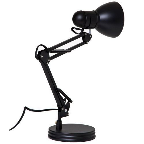 Swing Arm Desk Lamp Black Adjustable Moveable Workspace Office Light Architect